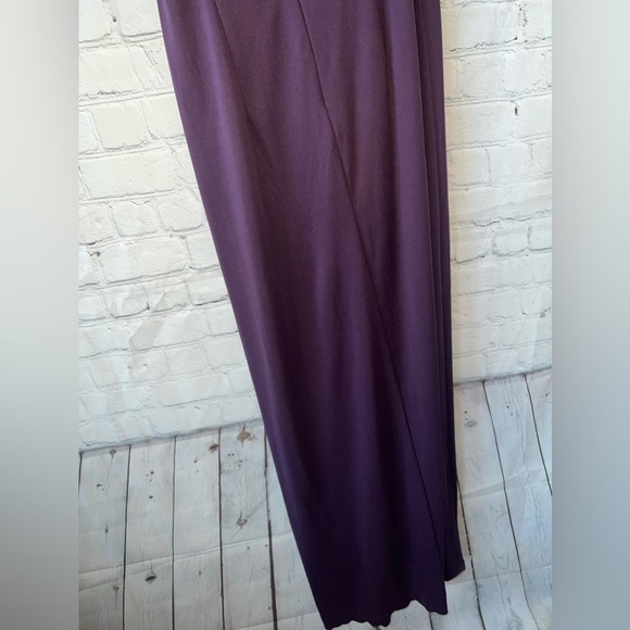 David’s Bridal Dark Purple Floral polyester long formal dress size 0 - Picture 11 of 16